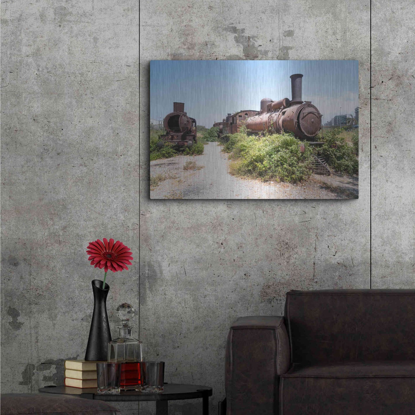 Luxe Metal Art 'Train Heritage' by Roman Robroek Metal Wall Art,36x24