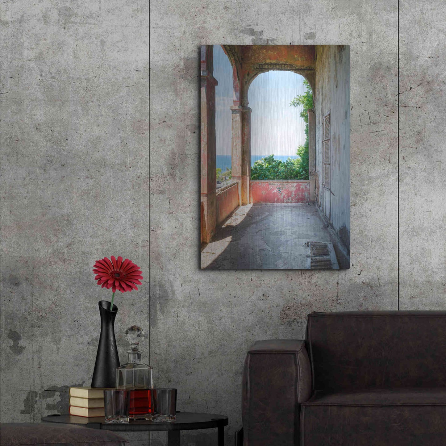 Luxe Metal Art 'Rose Balcony' by Roman Robroek Metal Wall Art,24x36