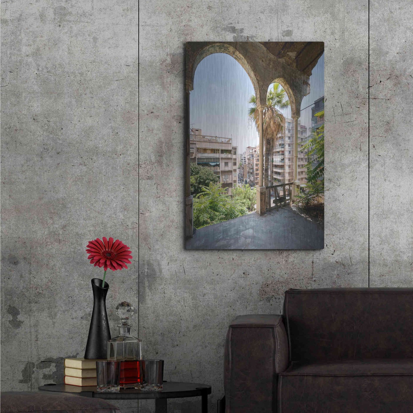Luxe Metal Art 'Cityview From Balcony' by Roman Robroek Metal Wall Art,24x36