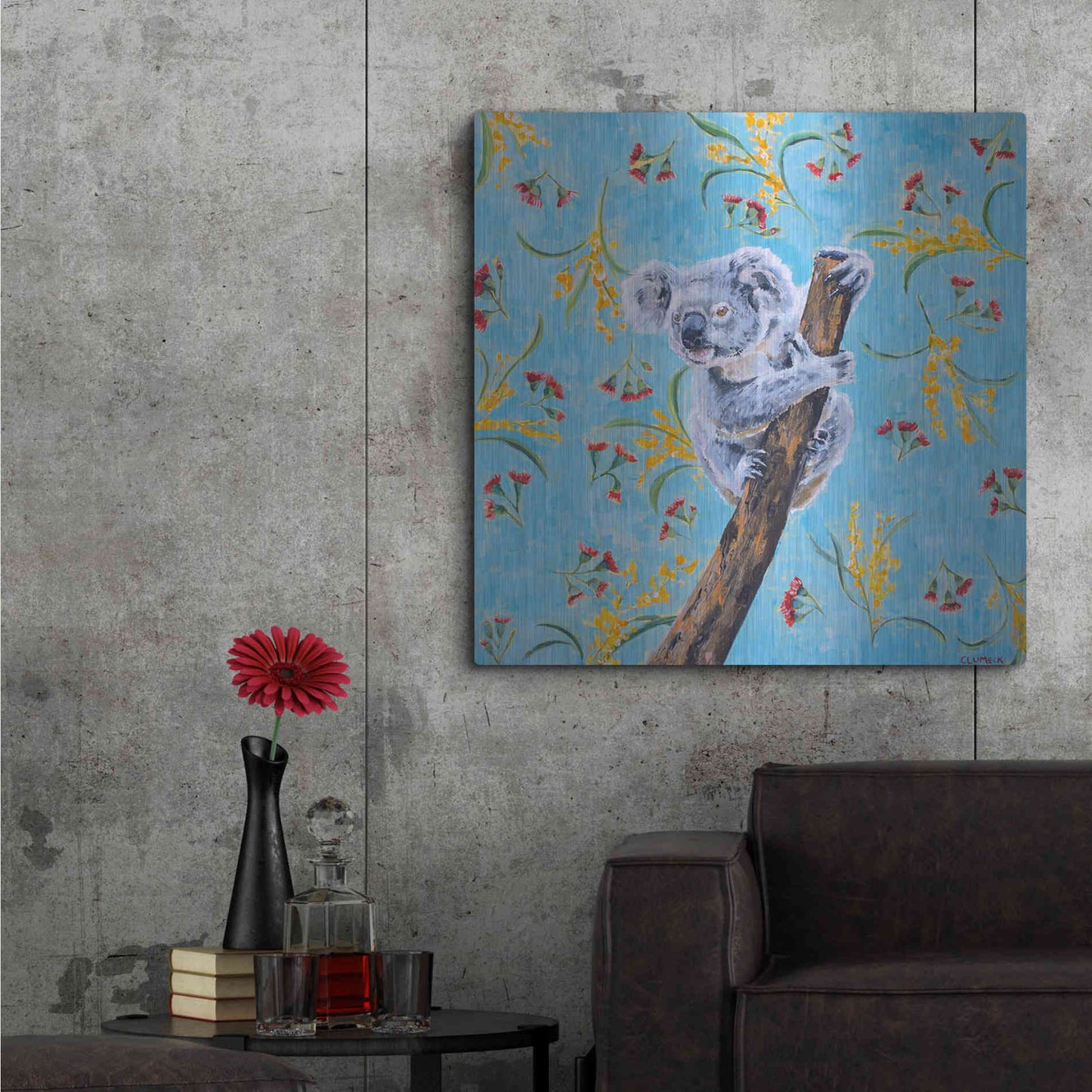Luxe Metal Art 'Koala by Alana Clumeck Metal Wall Art,36x36