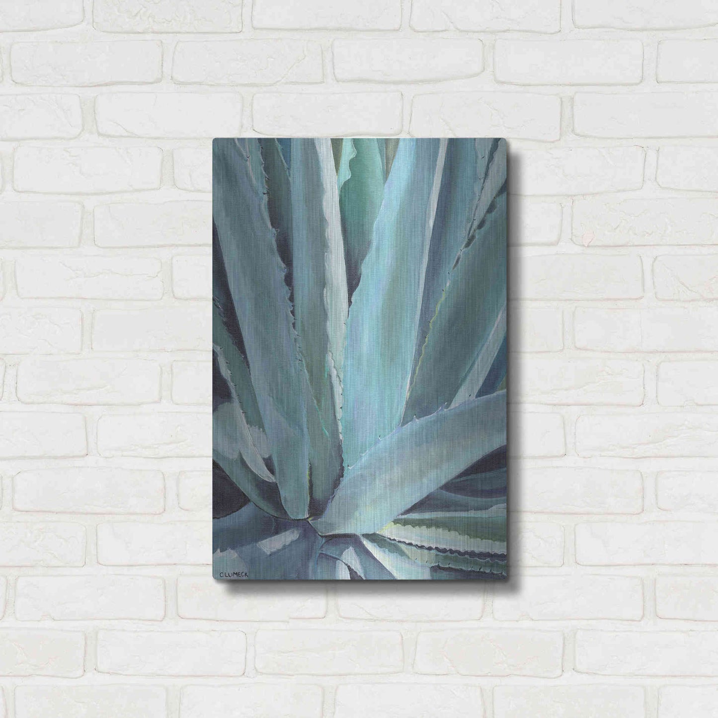 Luxe Metal Art 'Blue Agave by Alana Clumeck Metal Wall Art,16x24