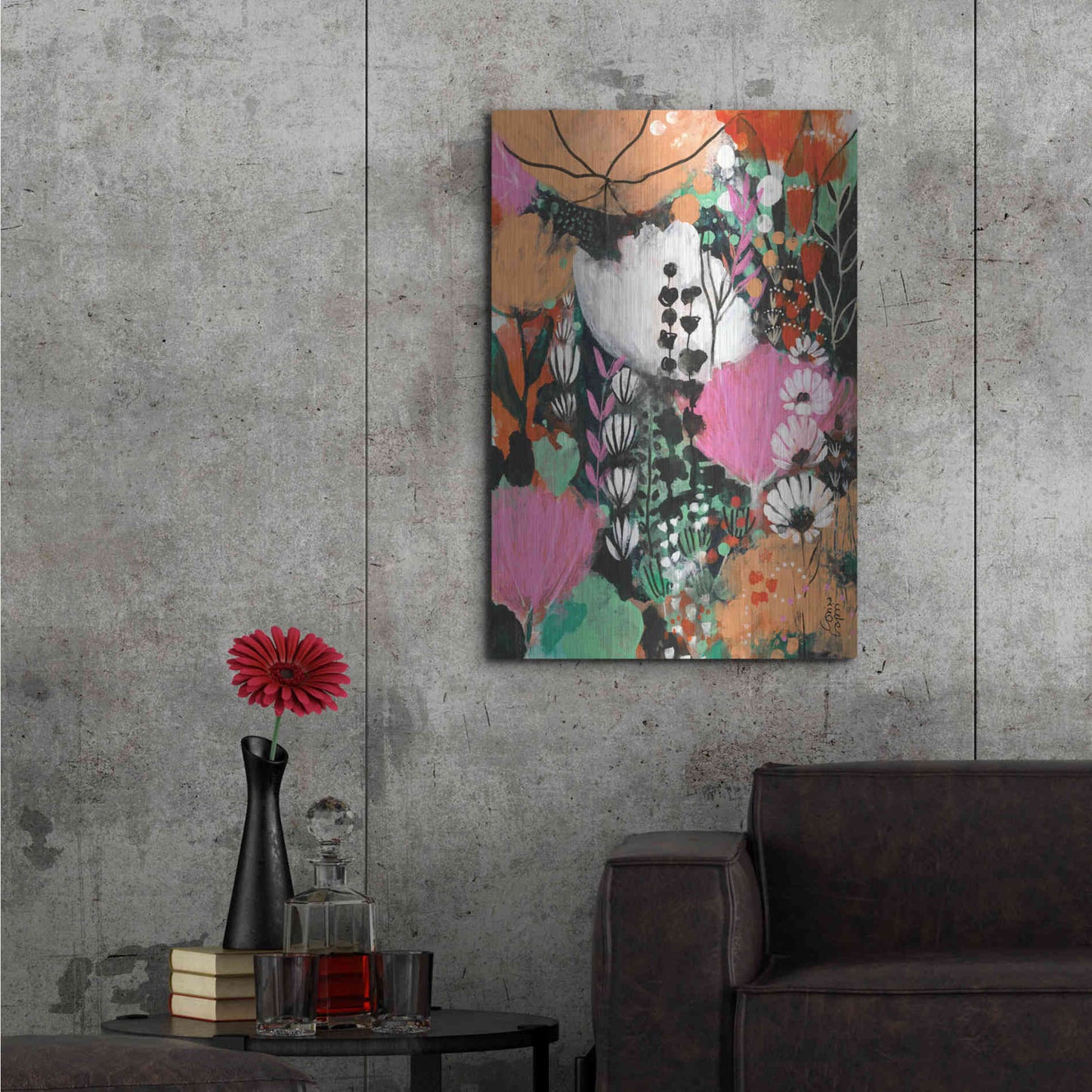 Luxe Metal Art 'Strawberry Moon by Corina Capri Metal Wall Art,24x36