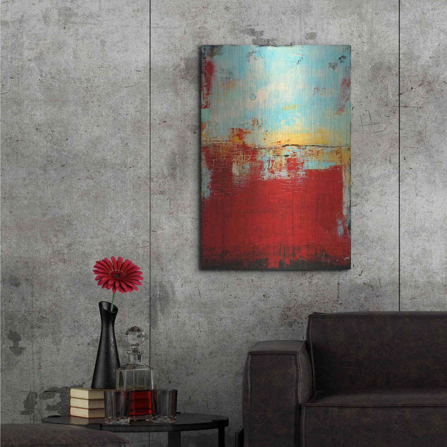 Luxe Metal Art 'Red Alaskan' by Erin Ashley, Metal Wall Art,24x36