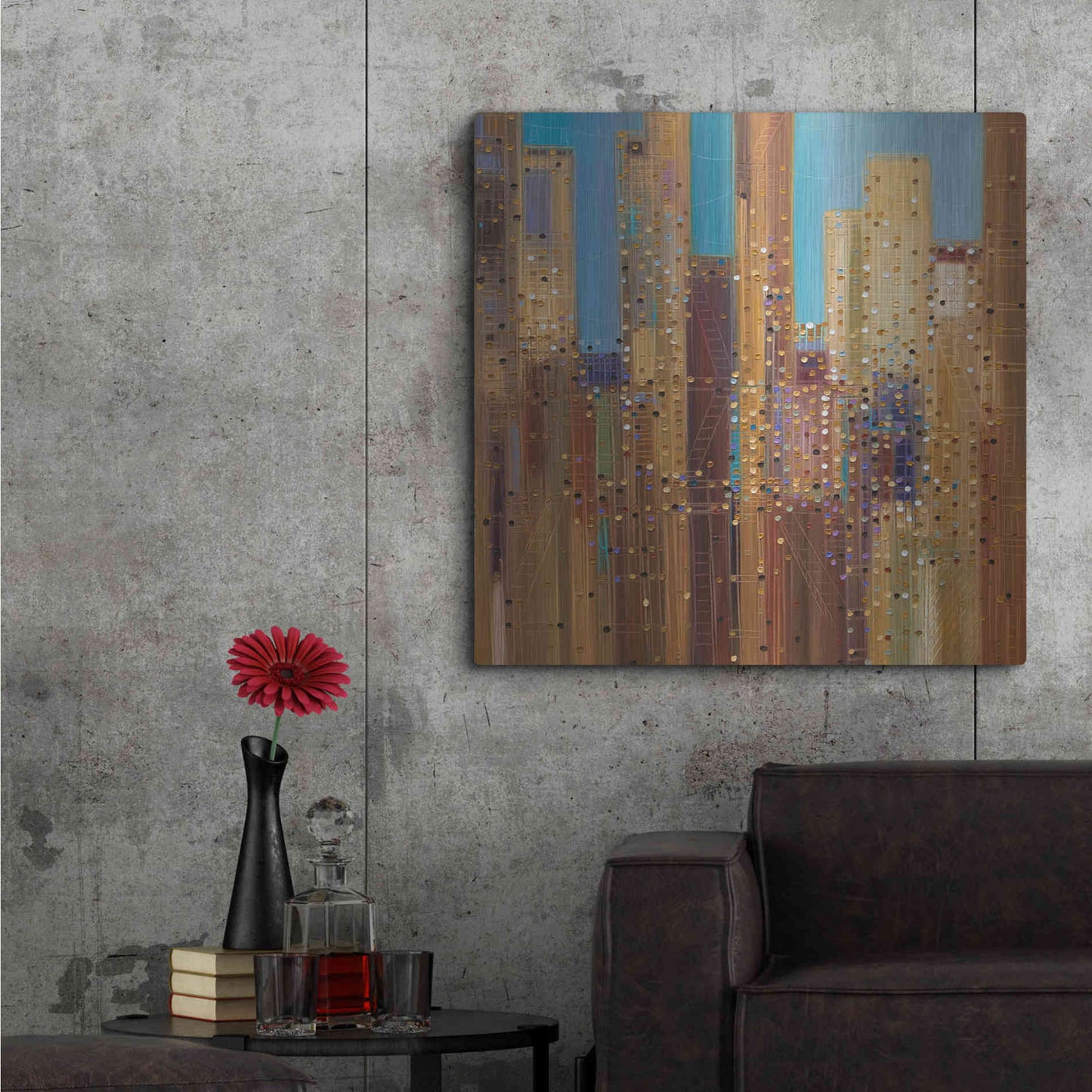 Luxe Metal Art 'Urban Empire' by Ekaterina Ermilkina Metal Wall Art,36x36