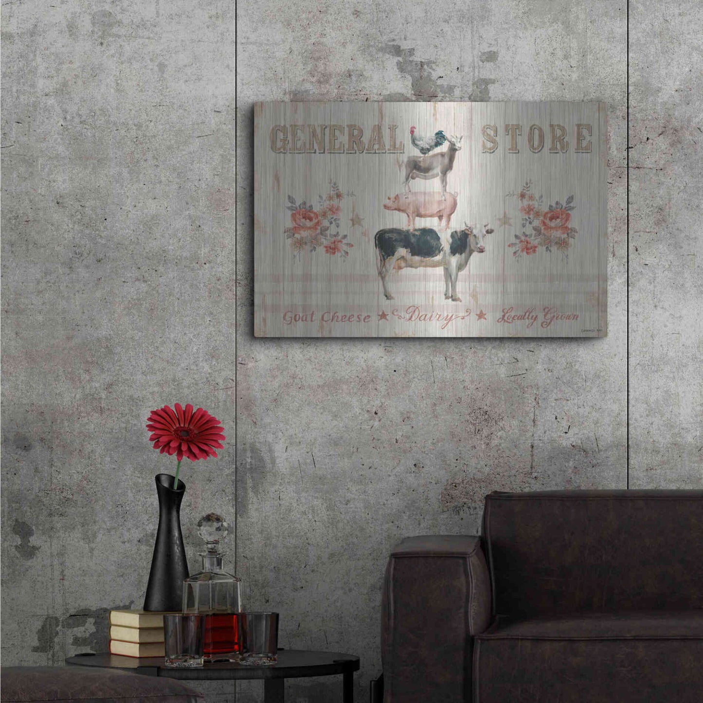 Luxe Metal Art 'Farm Patchwork I' by Danhui Nai, Metal Wall Art,36x24