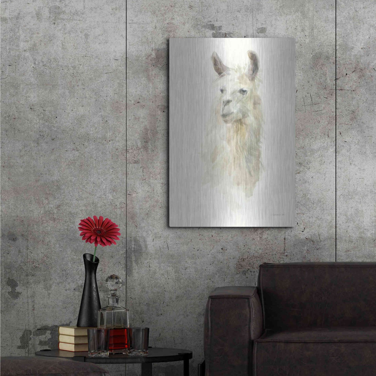 Luxe Metal Art 'Classic Llamas II' by Danhui Nai, Metal Wall Art,24x36