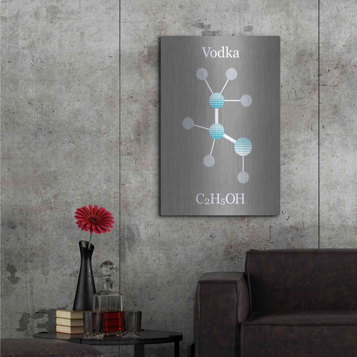 Luxe Metal Art 'Vodka Molecule' by Epic Portfolio, Metal Wall Art,24x36