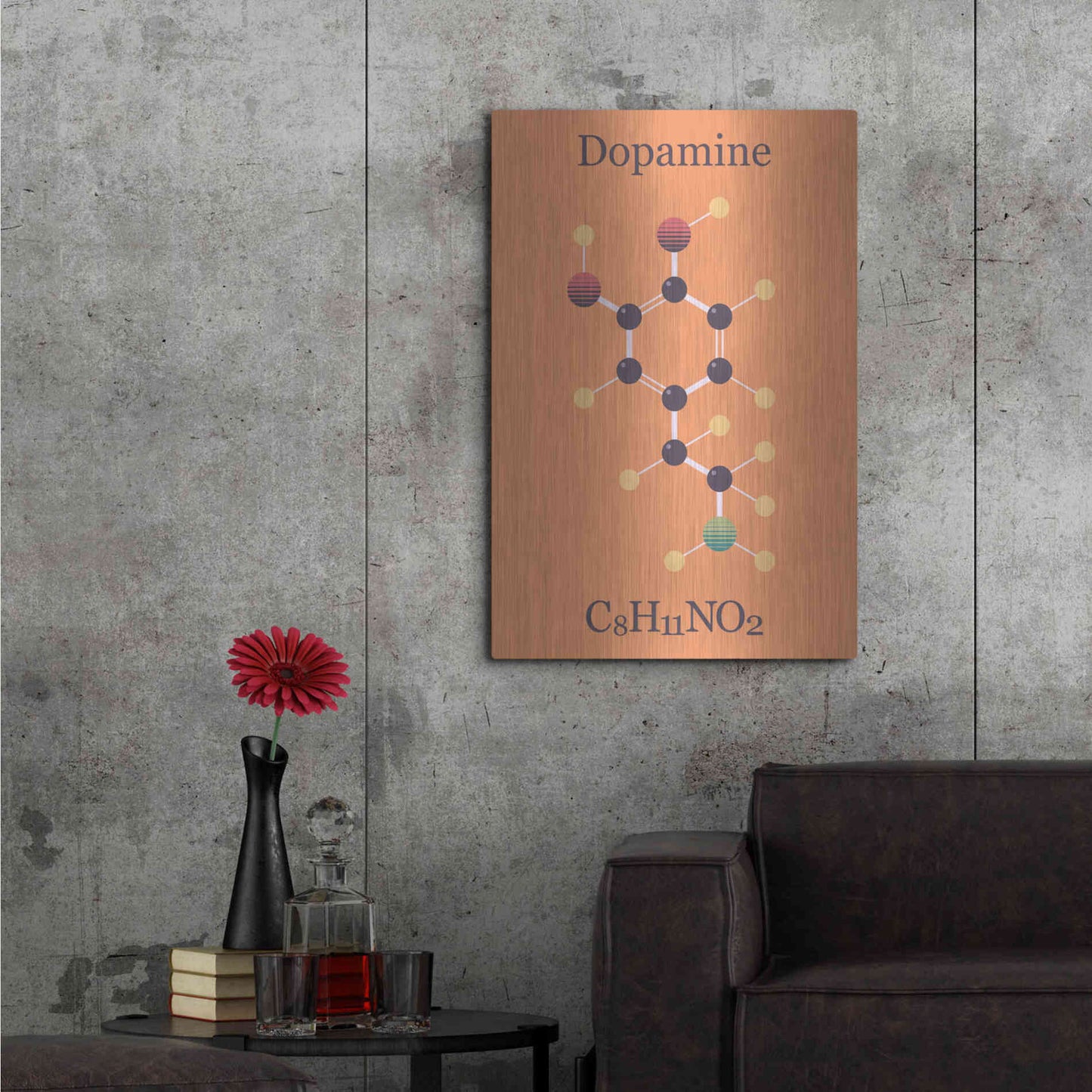 Luxe Metal Art 'Peace Or Dopamine Molecule I' by Epic Portfolio, Metal Wall Art,24x36