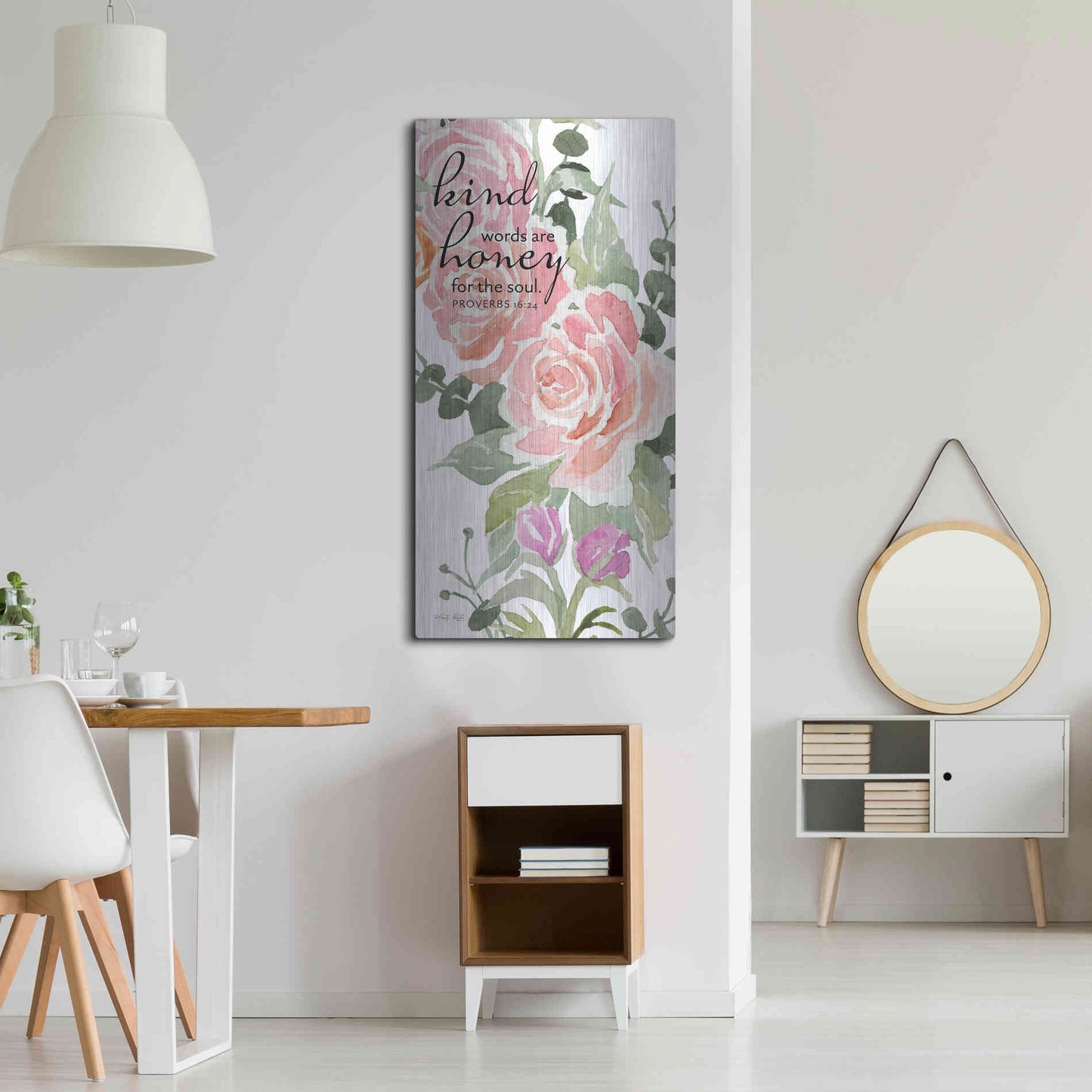 Luxe Metal Art 'Kind Words Are Honey For The Soul' by Cindy Jacobs, Metal Wall Art,24x48