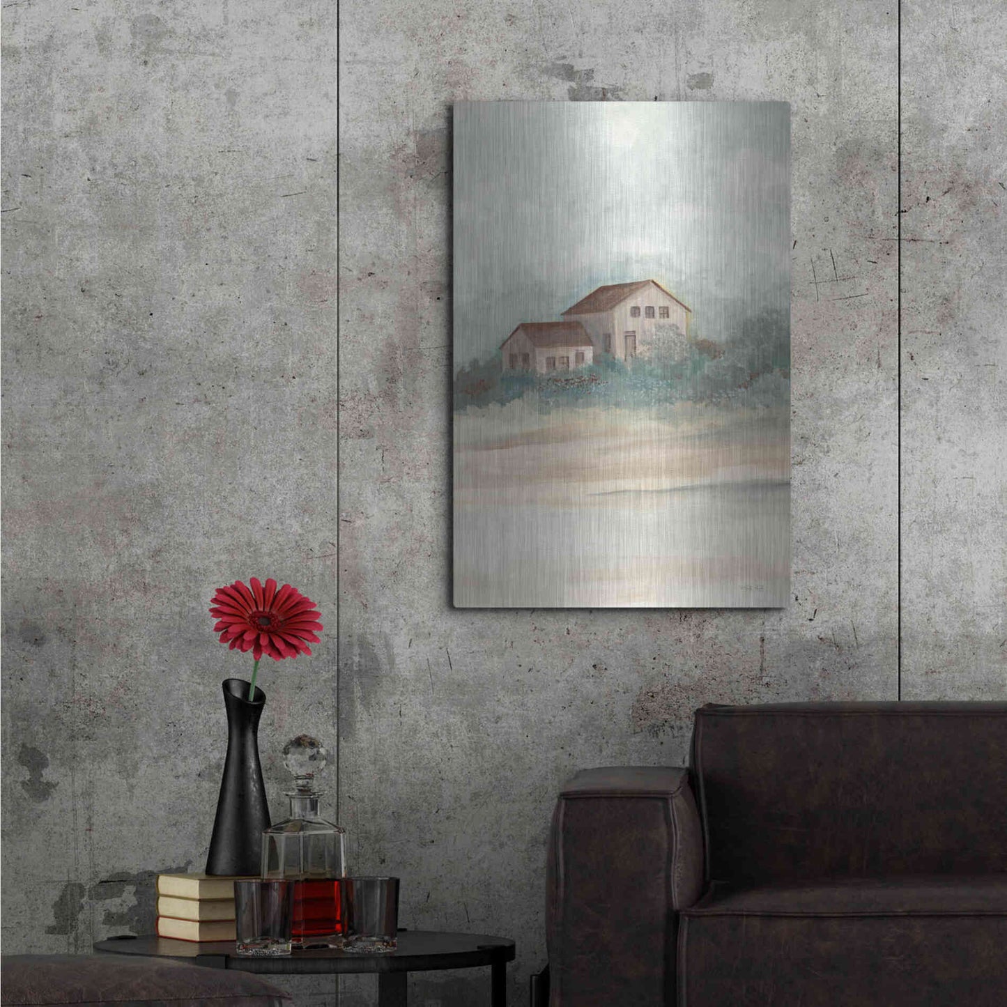 Luxe Metal Art 'House In Country' by Cindy Jacobs, Metal Wall Art,24x36