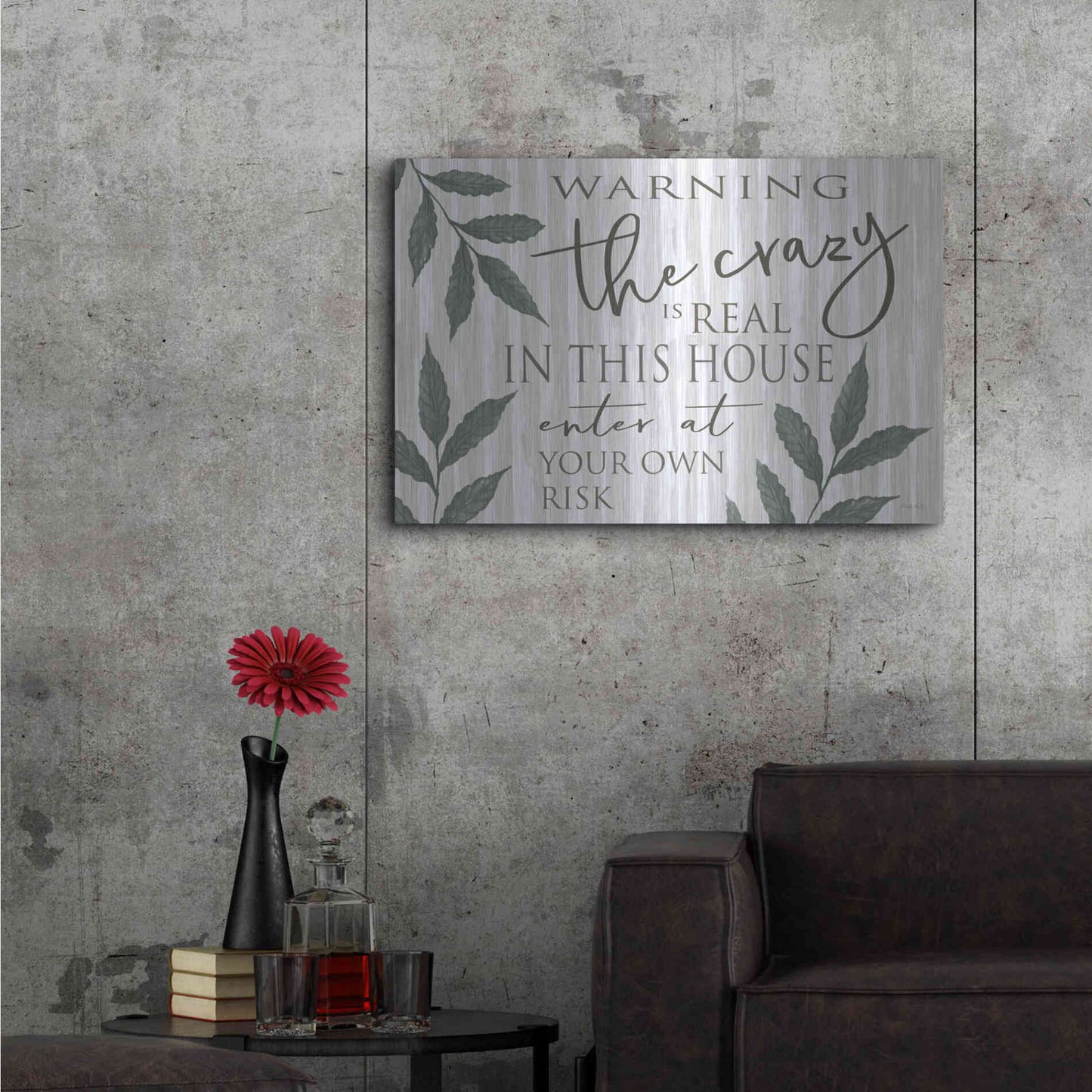 Luxe Metal Art 'The Crazy Is Real' by Cindy Jacobs, Metal Wall Art,36x24