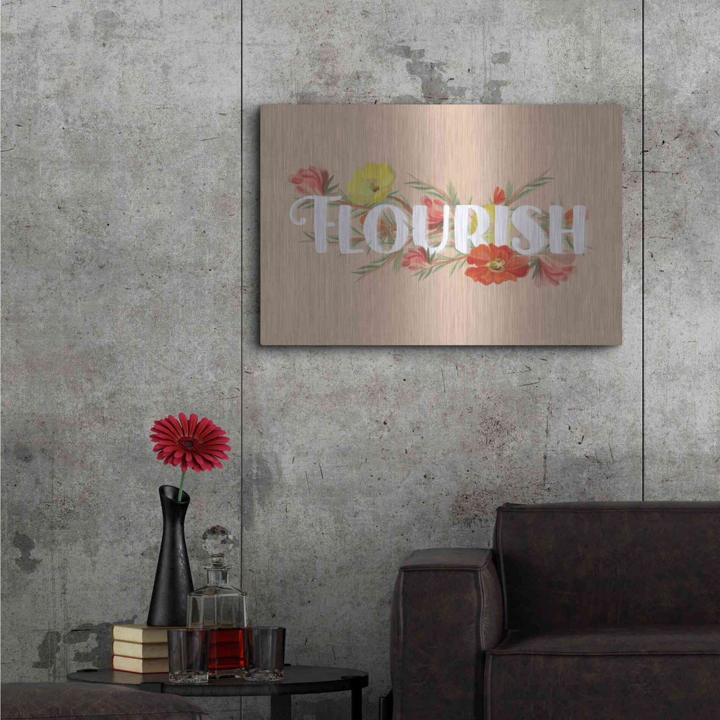 Luxe Metal Art 'Flourish' by House Fenway, Metal Wall Art,36x24