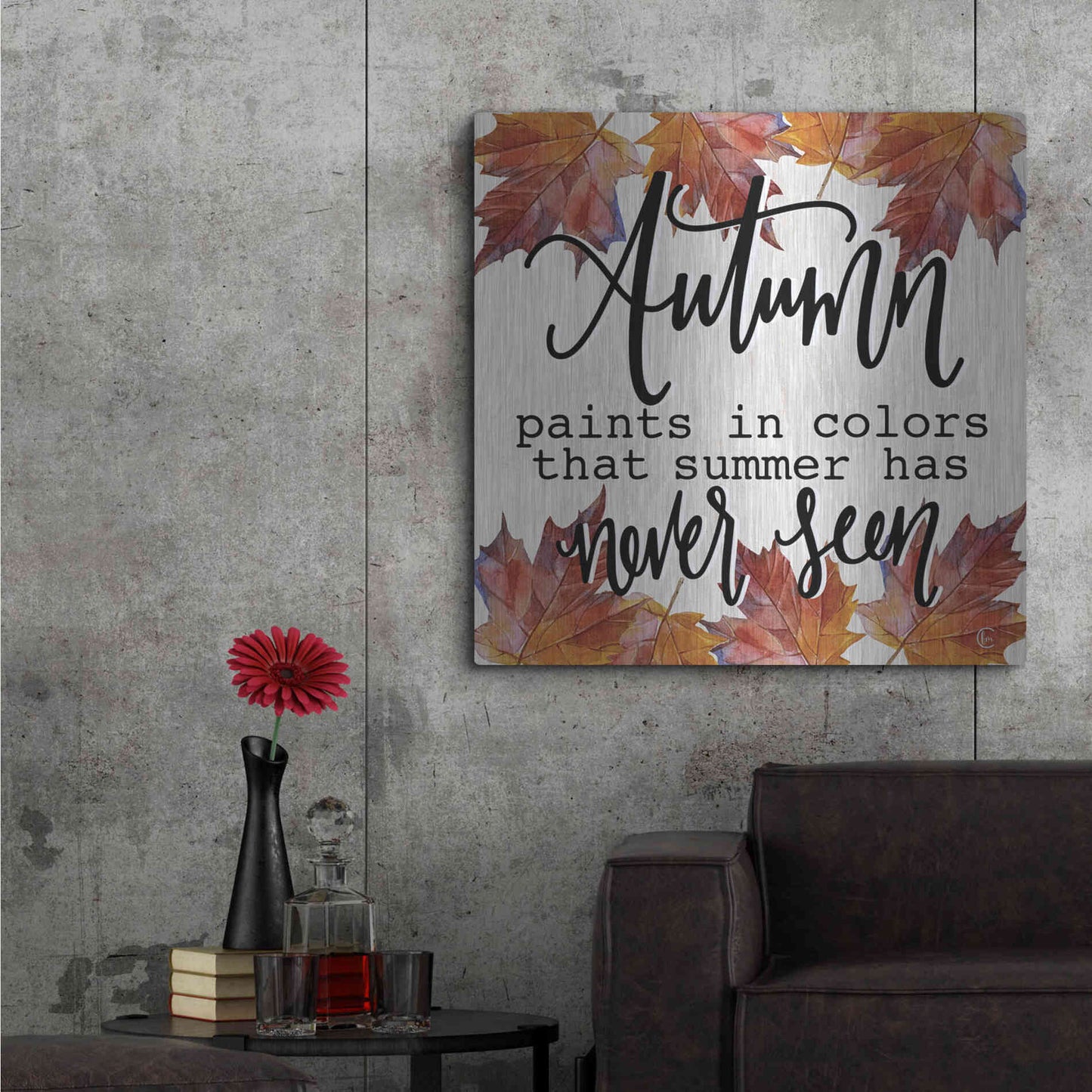Luxe Metal Art 'Autumn Paints In Colors' by Fearfully Made Creations, Metal Wall Art,36x36