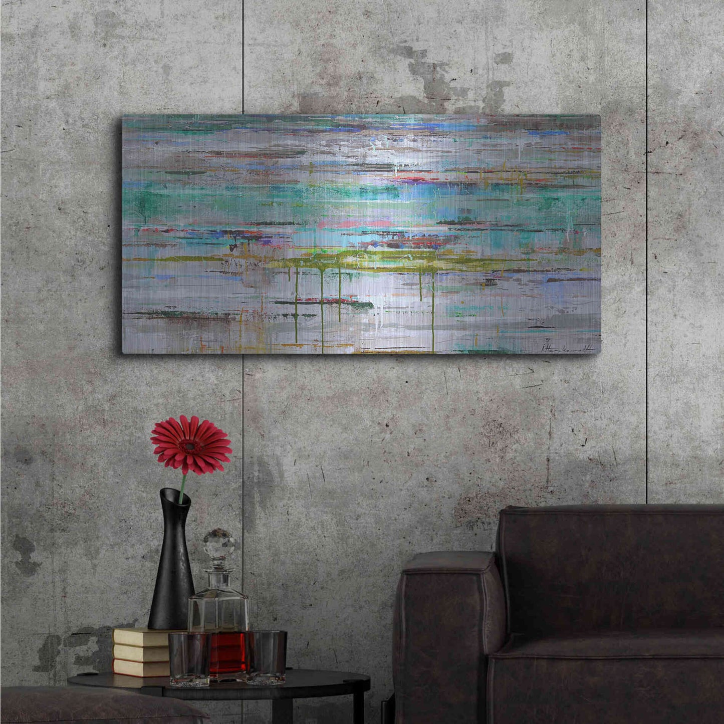 Luxe Metal Art 'Miami Reflection' by Ingeborg Herckenrath, Metal Wall Art,48x24