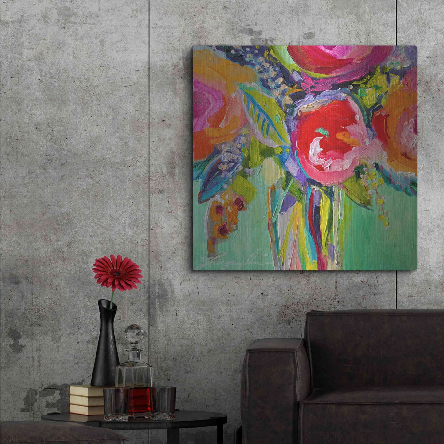 Luxe Metal Art 'Ode to Summer 1' by Jacqueline Brewer, Metal Wall Art,36x36