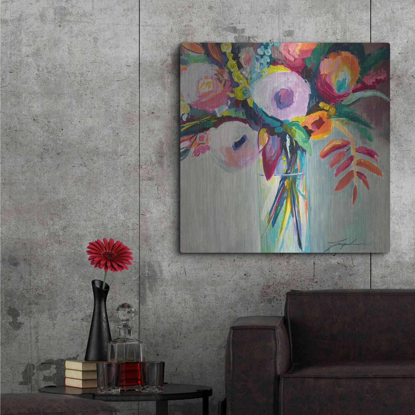 Luxe Metal Art 'Ode to Summer 7' by Jacqueline Brewer, Metal Wall Art,36x36