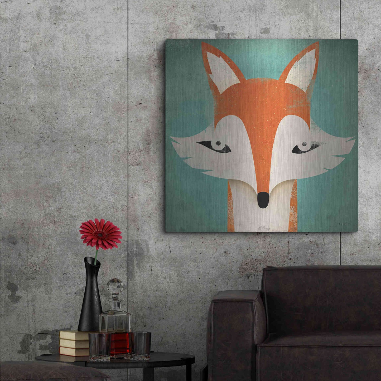 Luxe Metal Art 'Fox' by Ryan Fowler, Metal Wall Art,36x36