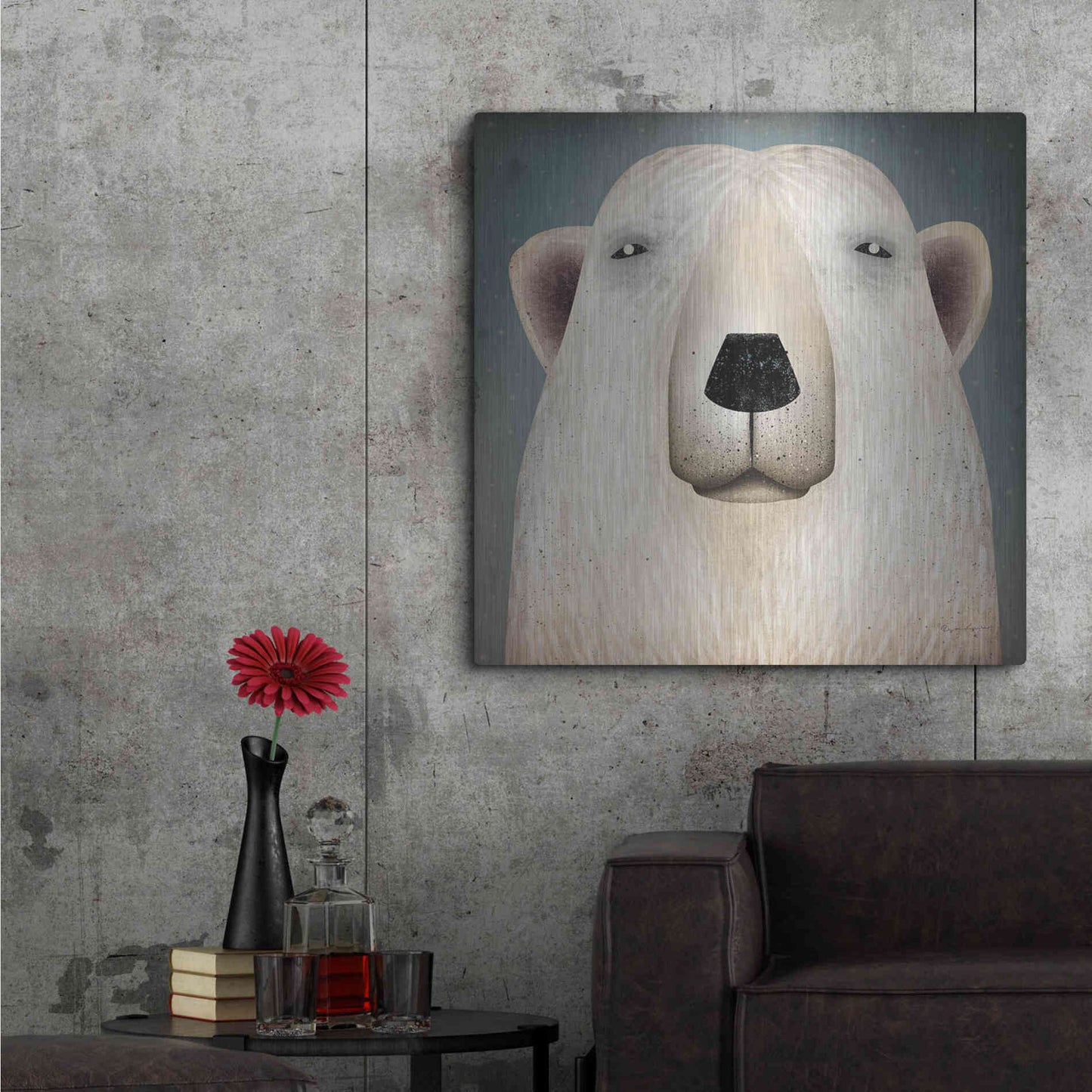Luxe Metal Art 'Polar Bear Wow' by Ryan Fowler, Metal Wall Art,36x36