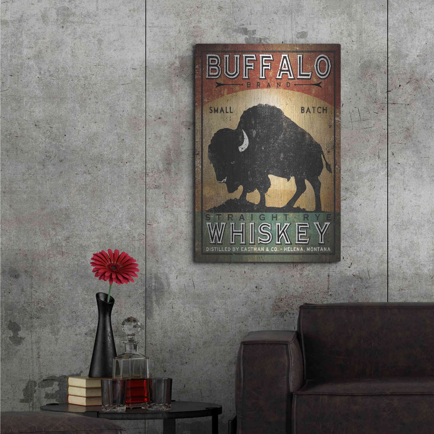 Luxe Metal Art 'Buffalo Whiskey' by Ryan Fowler, Metal Wall Art,24x36
