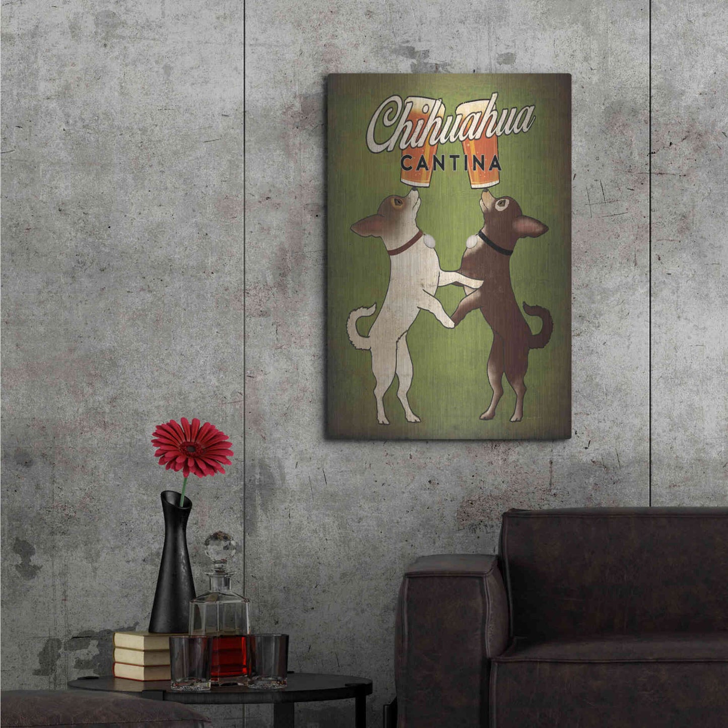 Luxe Metal Art 'Double Chihuahua v2' by Ryan Fowler, Metal Wall Art,24x36