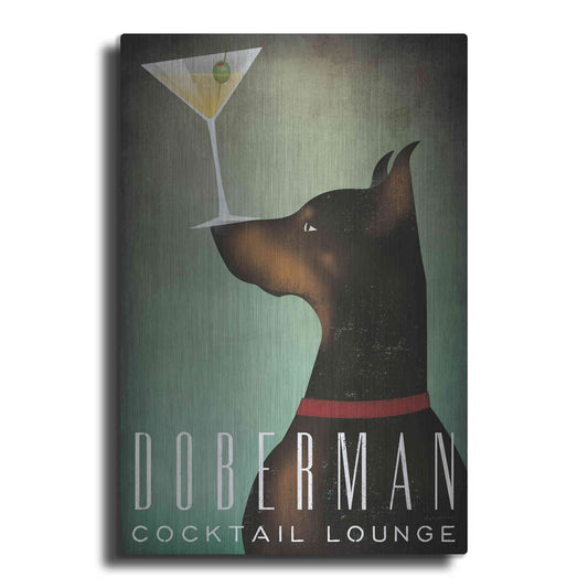 Luxe Metal Art 'Doberman Martini' by Ryan Fowler, Metal Wall Art