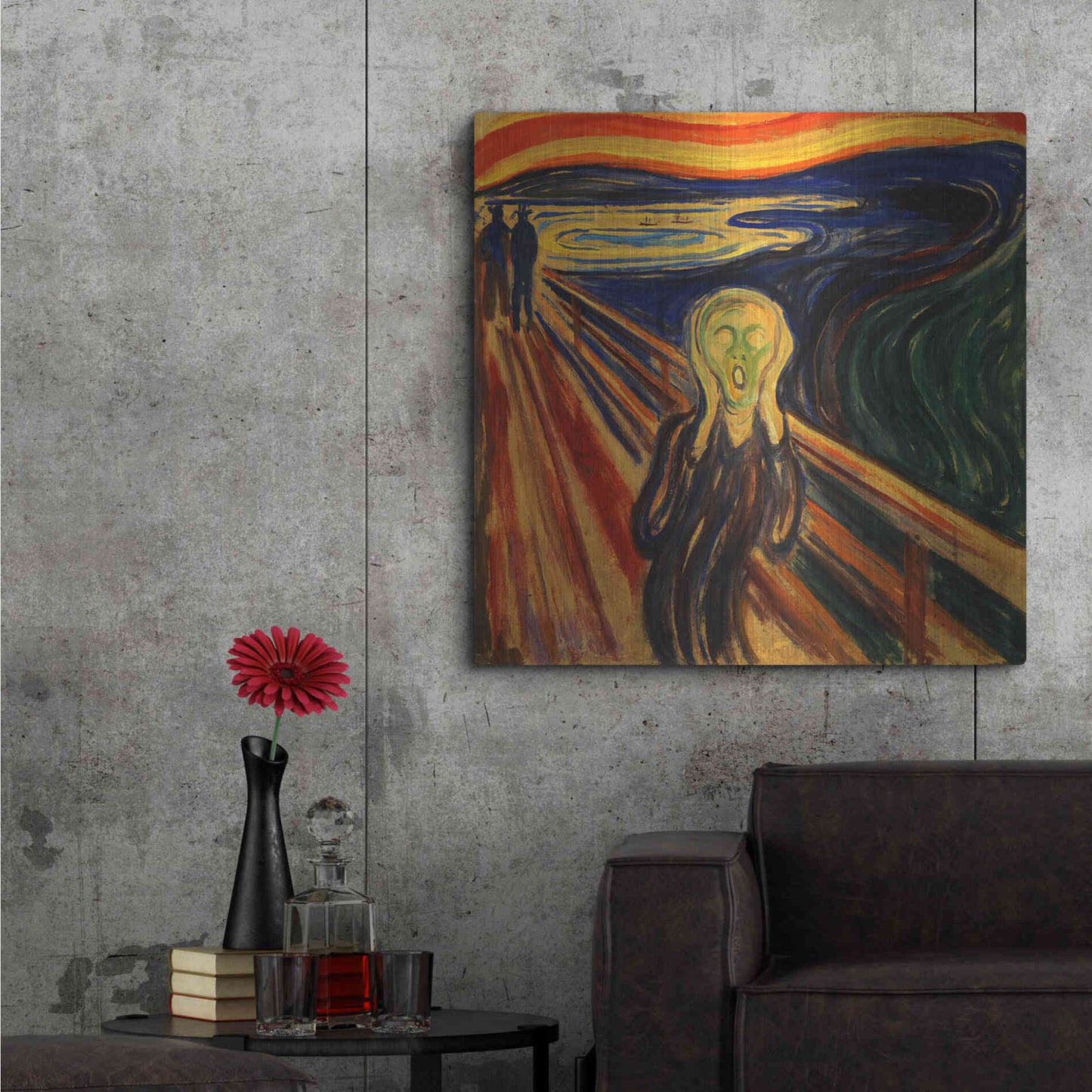 Luxe Metal Art 'The Scream' by Edvard Munch, Metal Wall Art,36x36