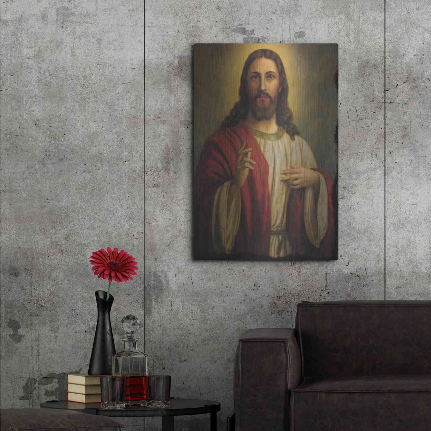Luxe Metal Art 'Jesus' by Epic Portfolio, Metal Wall Art,24x36