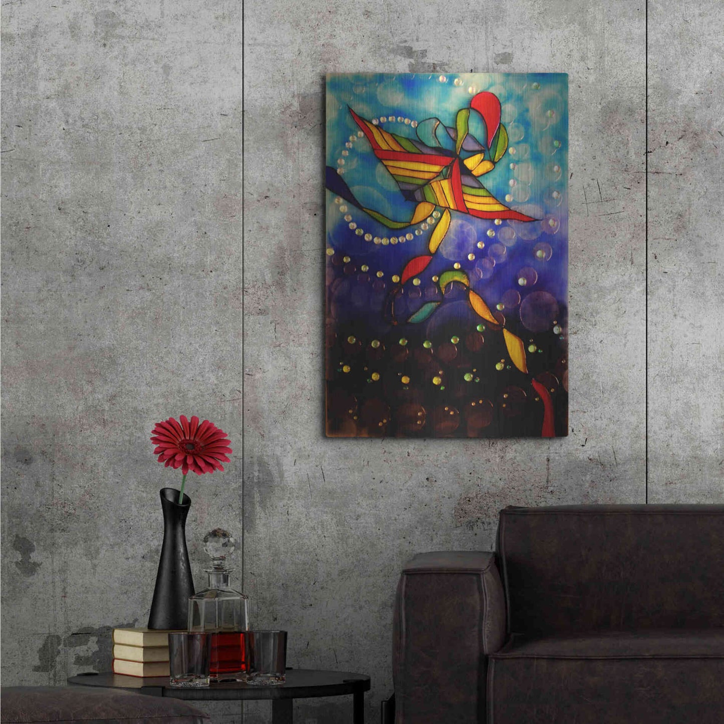 Luxe Metal Art 'Kite Reflected' by Rita Shimelfarb, Metal Wall Art,24x36