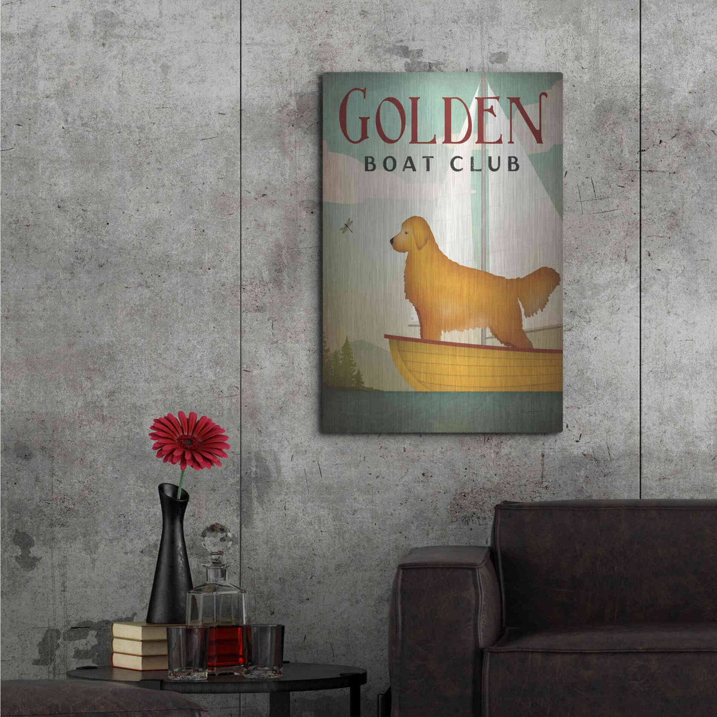 Luxe Metal Art 'Golden Sail' by Ryan Fowler, Metal Wall Art,24x36
