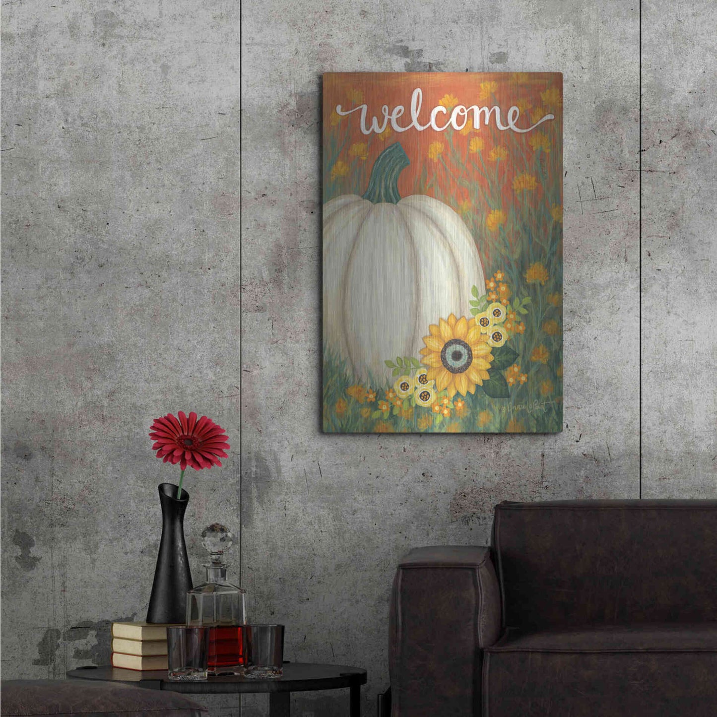 Luxe Metal Art 'Pumpkin Patch' by Annie LaPoint, Metal Wall Art,24x36