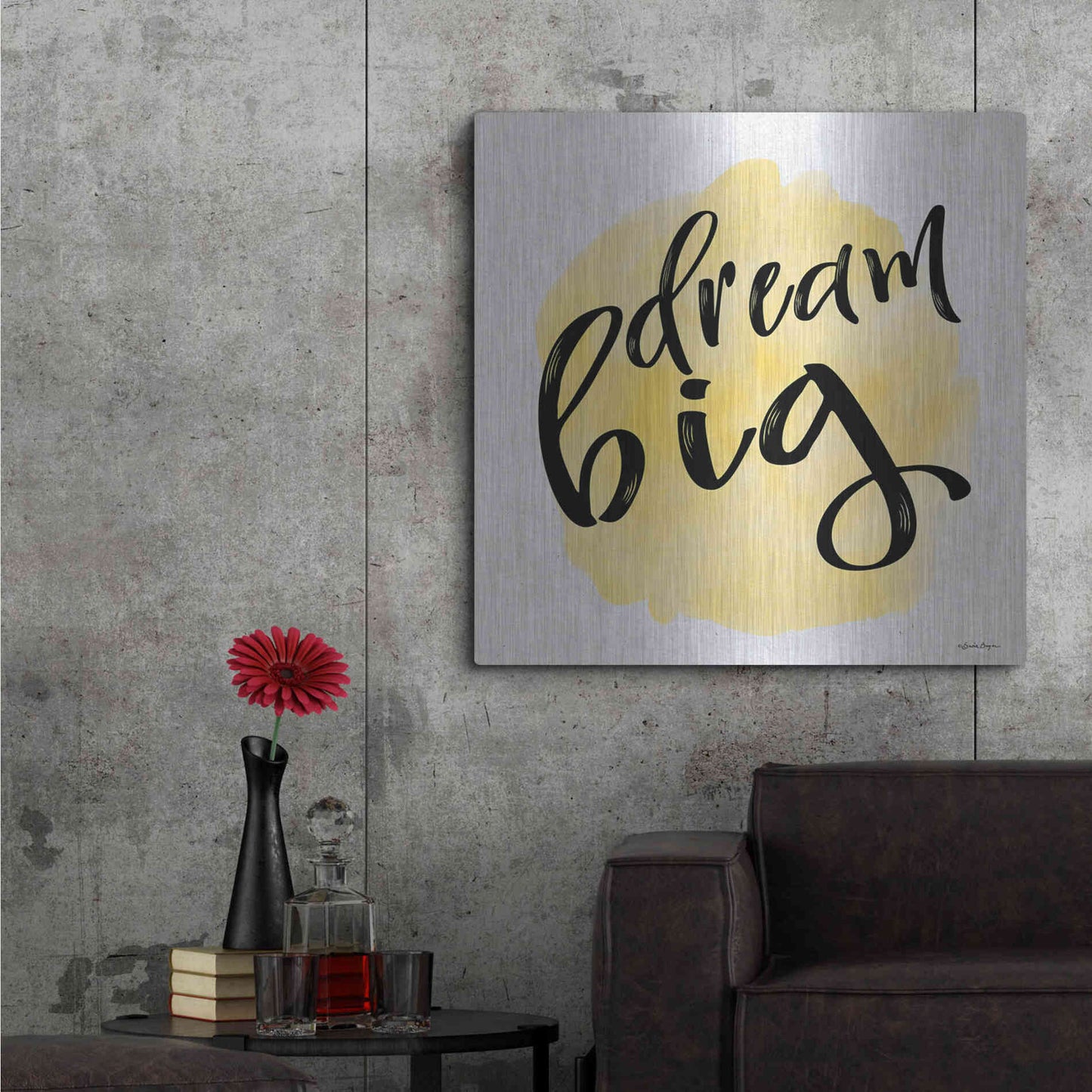 Luxe Metal Art 'Dream Big' by Susie Boyer, Metal Wall Art,36x36
