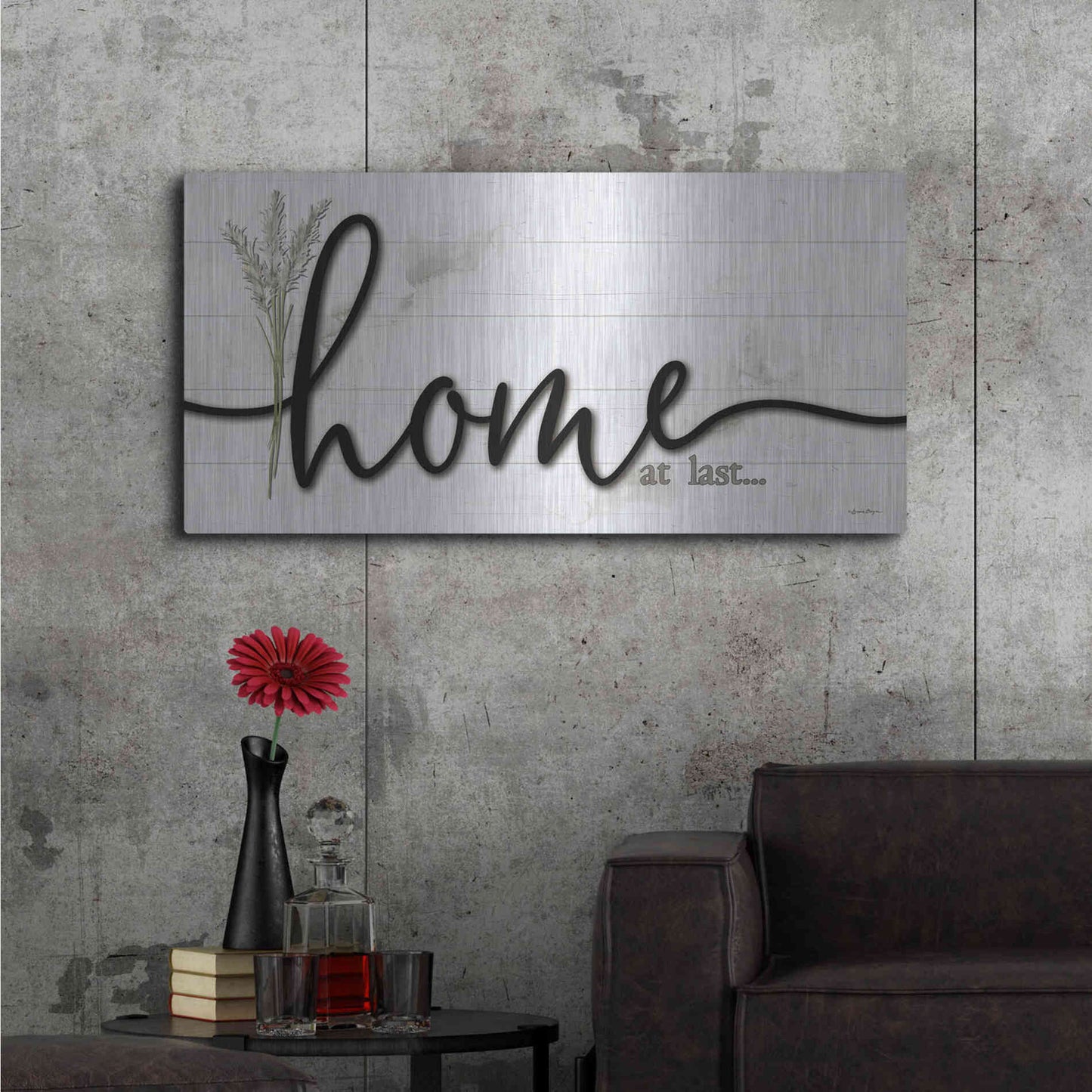 Luxe Metal Art 'Home at Last ' by Susie Boyer, Metal Wall Art,48x24
