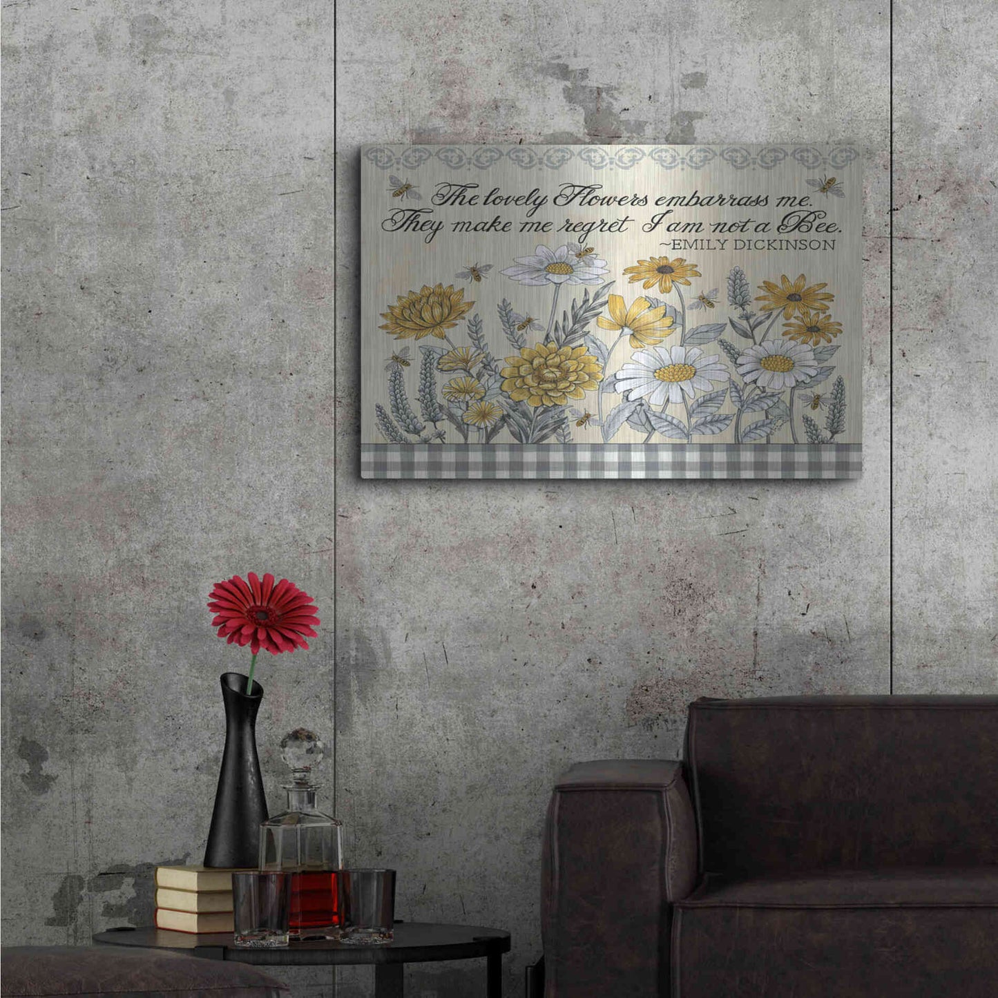 Luxe Metal Art 'Make Me Regret I am Not a Bee' by Deb Strain, Metal Wall Art,36x24