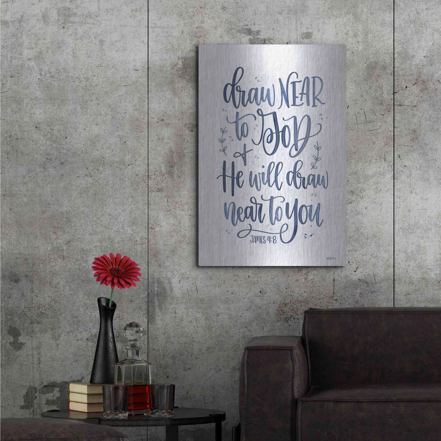 Luxe Metal Art 'Draw Near to God' by Imperfect Dust, Metal Wall Art,24x36