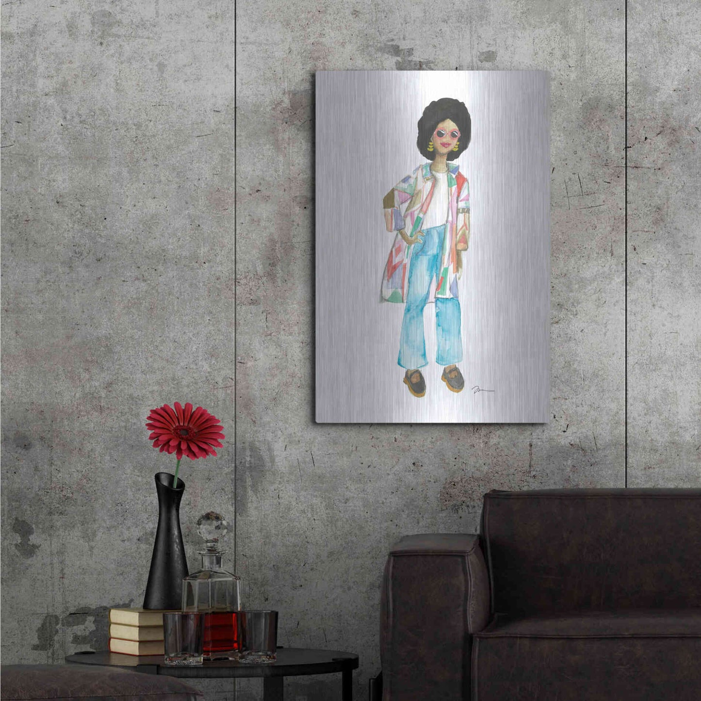 Luxe Metal Art 'Coat of Many Colors' by Jessica Mingo, Metal Wall Art,24x36