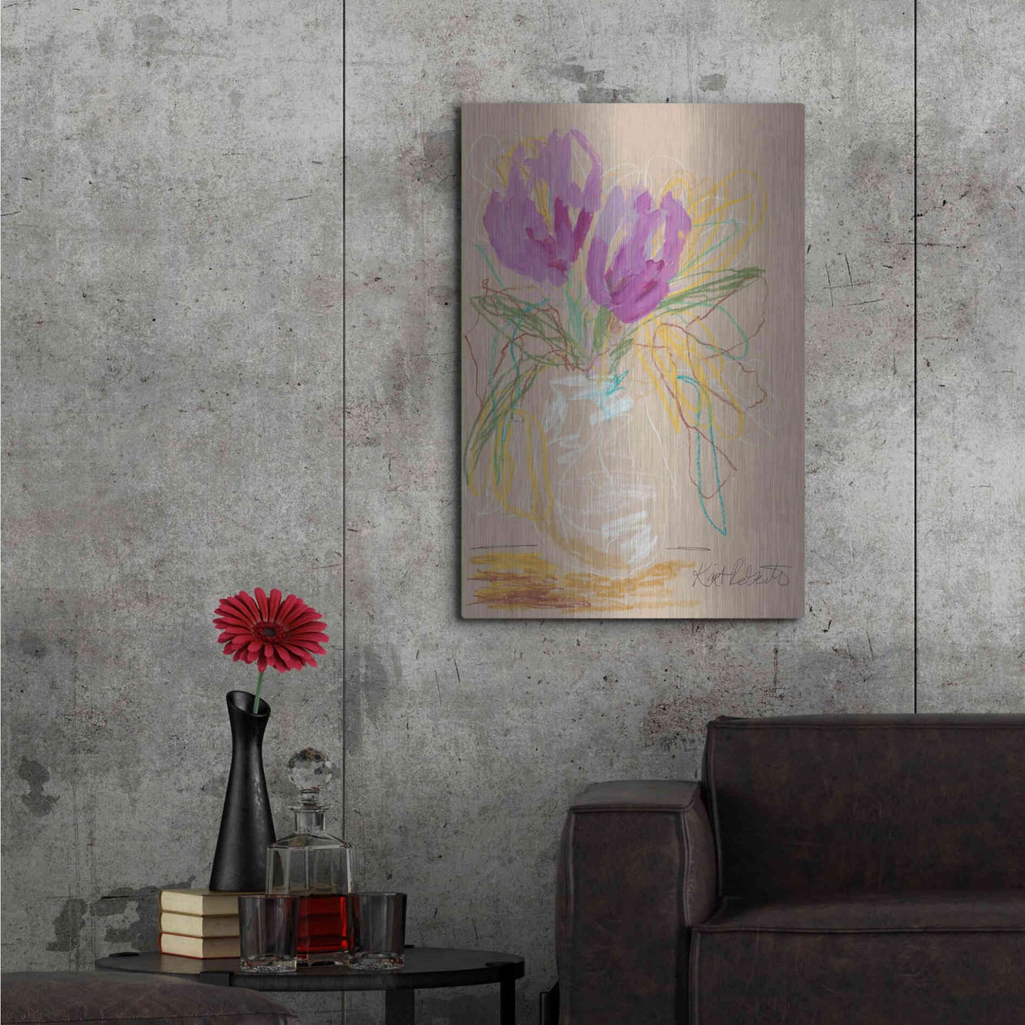 Luxe Metal Art 'Lacey Lavender' by Kait Roberts, Metal Wall Art,24x36