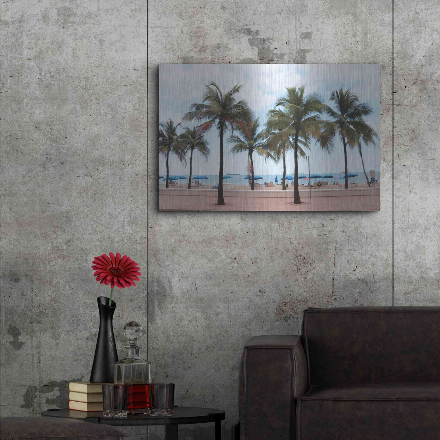 Luxe Metal Art 'Florida Palms' by Lori Deiter, Metal Wall Art,36x24