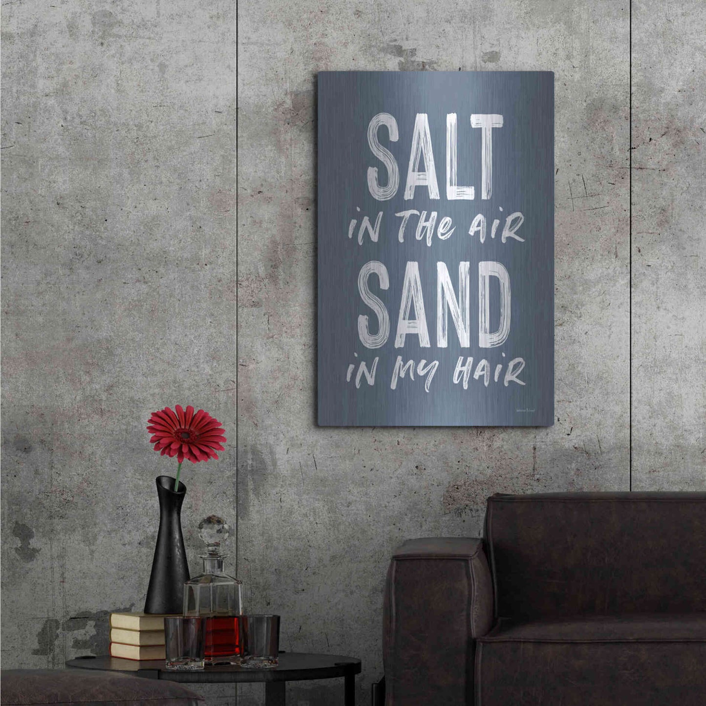 Luxe Metal Art 'Salt in the Air' by Lettered & Lined, Metal Wall Art,24x36