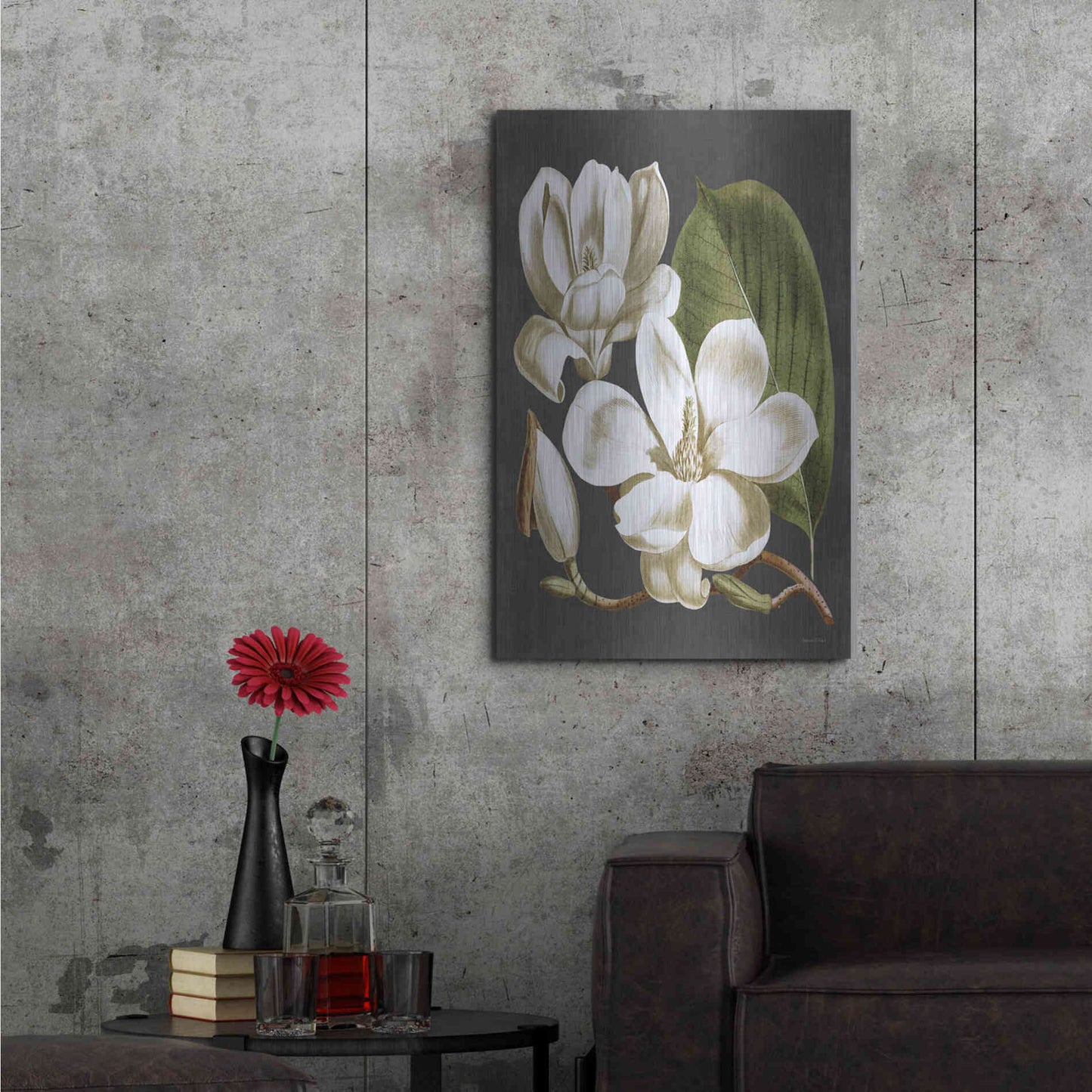 Luxe Metal Art 'Magnolia' by Lettered & Lined, Metal Wall Art,24x36