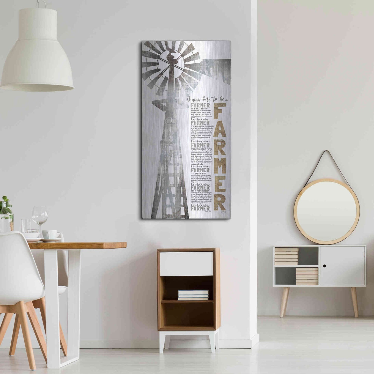 Luxe Metal Art 'Born to be a Farmer' by Marla Rae, Metal Wall Art,24x48