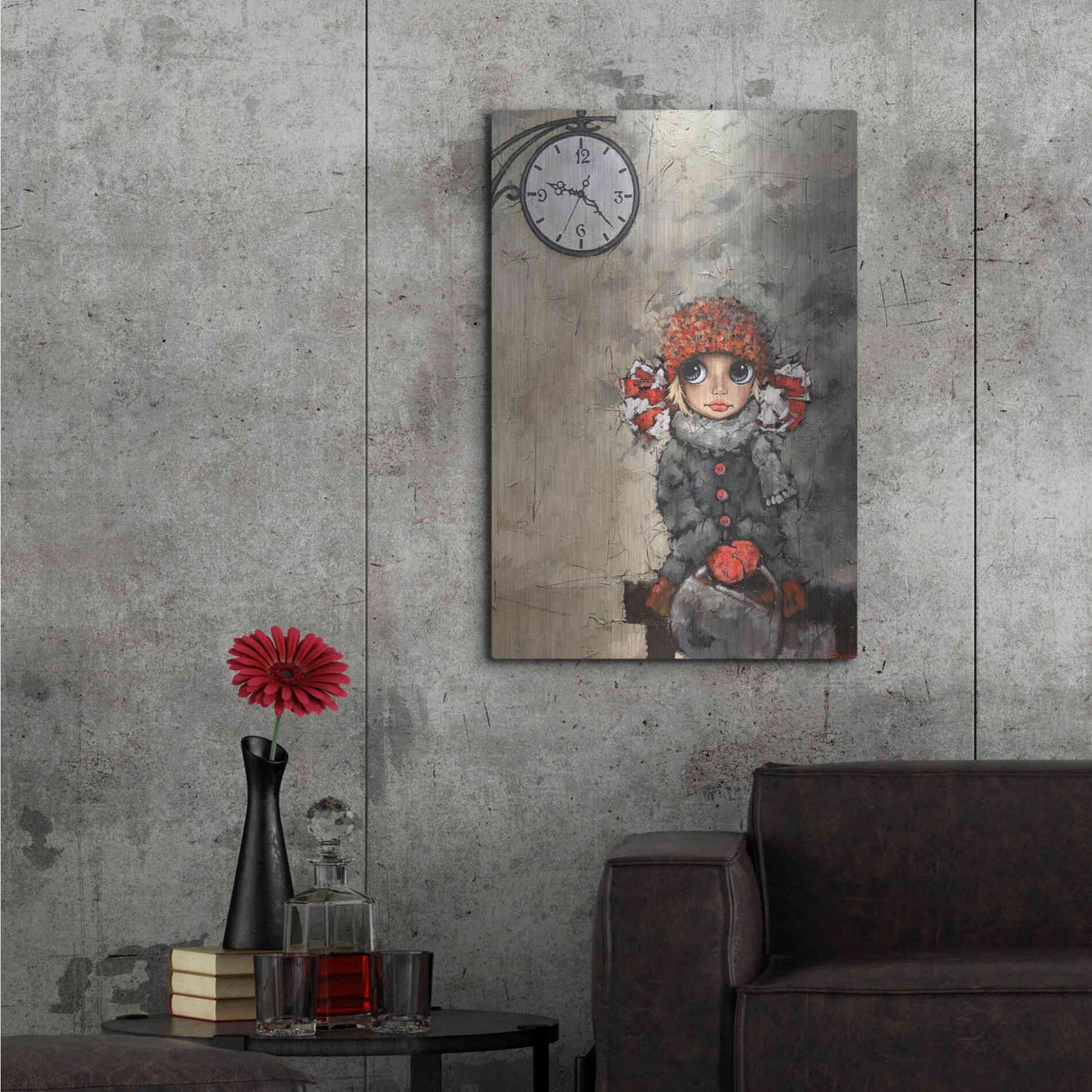 Luxe Metal Art 'Waiting For The Train' by Alexander Gunin Metal Wall Art,24x36
