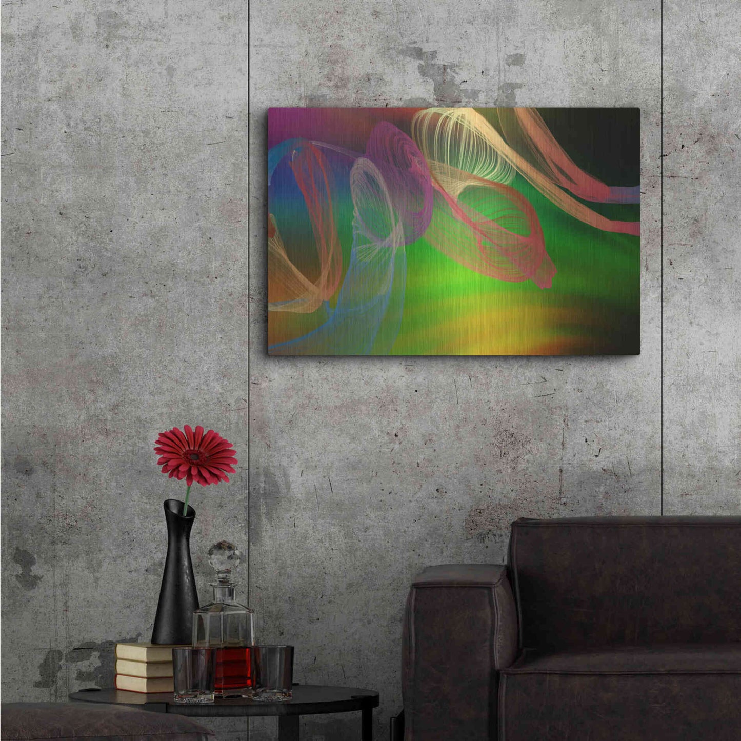 Luxe Metal Art 'Inverted Color In The Lines 3' by Irena Orlov Metal Wall Art,36x24