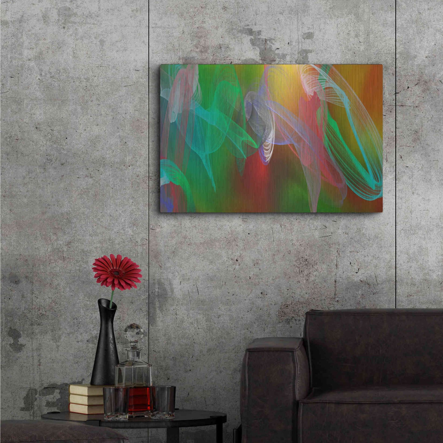 Luxe Metal Art 'Inverted Color In The Lines 7' by Irena Orlov Metal Wall Art,36x24