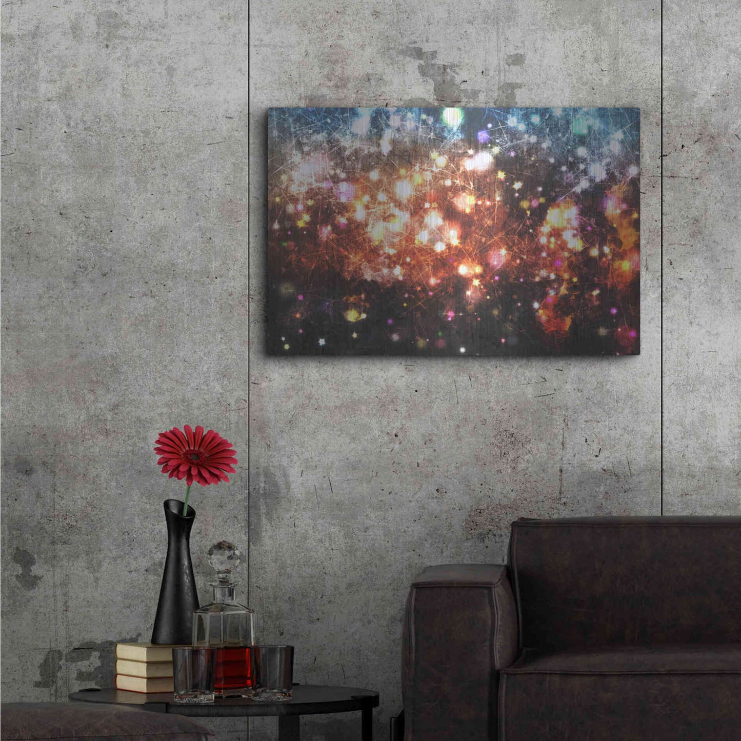 Luxe Metal Art 'Glow Lines 3' by Irena Orlov, Metal Wall Art,36x24