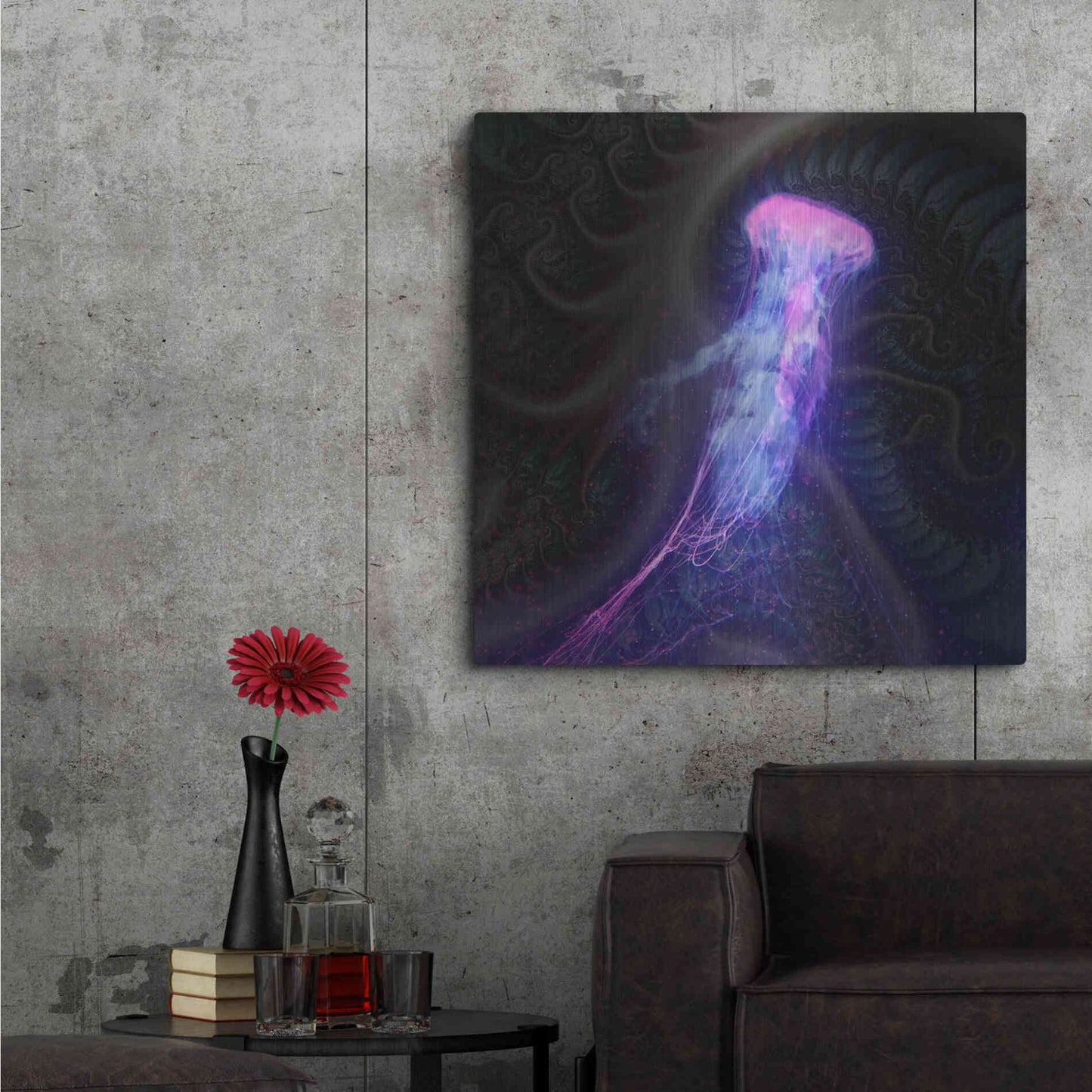 Luxe Metal Art 'Gelatinaous, Three' by Steve Hunziker, Metal Wall Art,36x36