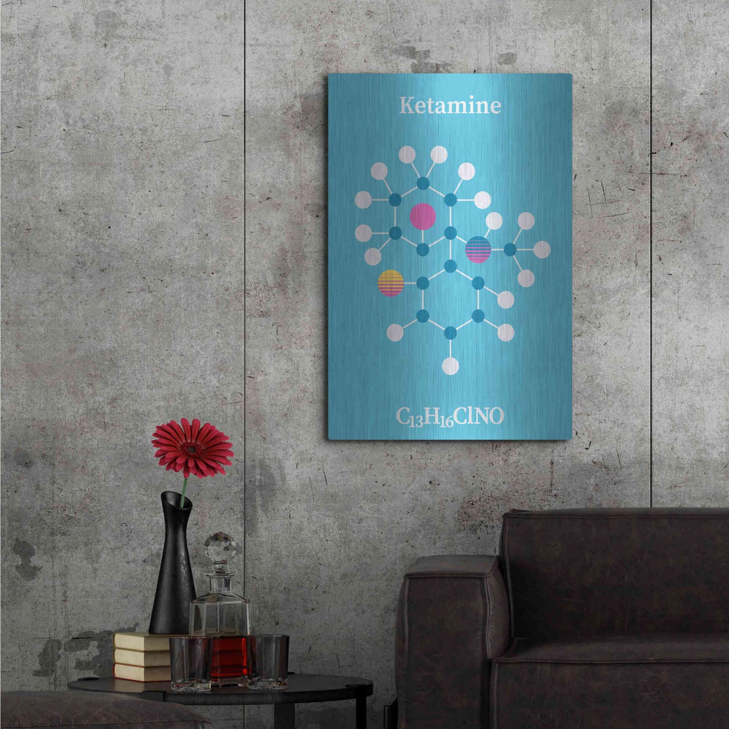 Luxe Metal Art 'Ketamine Molecule 2' by Luxe Portfolio, Metal Wall Art,24x36