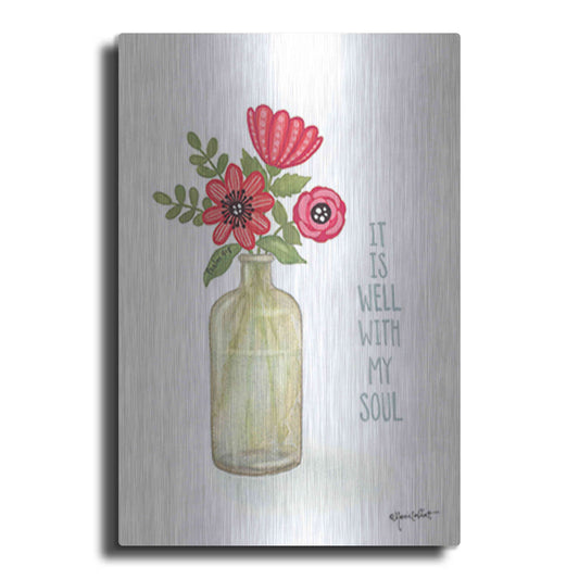 Luxe Metal Art 'Red Blossoms - Prayer' by Annie LaPoint, Metal Wall Art
