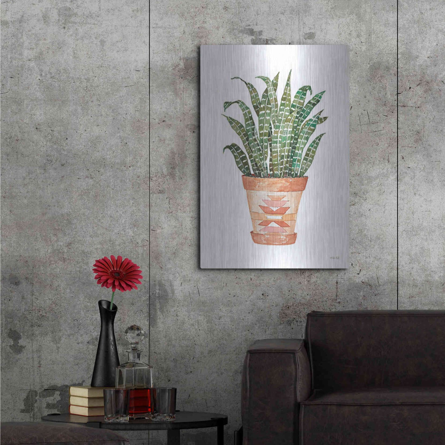 Luxe Metal Art 'Aztec Pot III' by Cindy Jacobs, Metal Wall Art,24x36