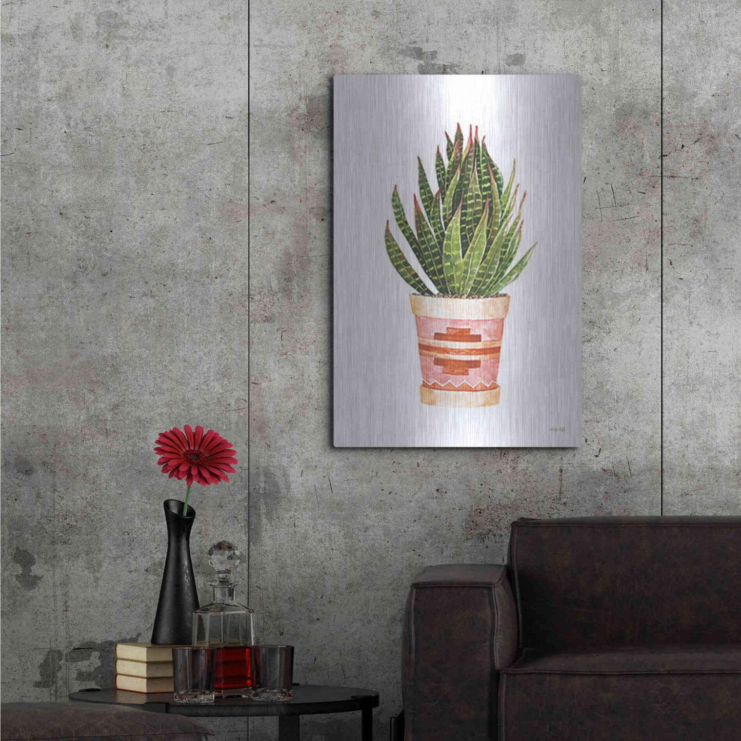 Luxe Metal Art 'Aztec Pot IV' by Cindy Jacobs, Metal Wall Art,24x36