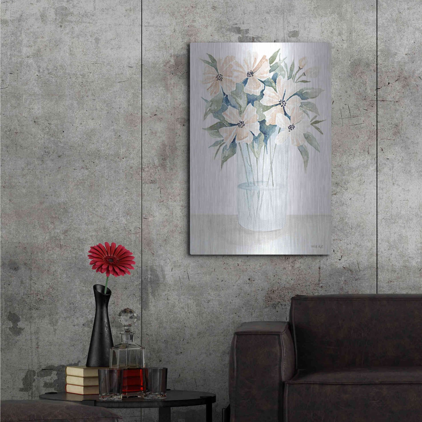 Luxe Metal Art 'Sweet Sophistication Floral I' by Cindy Jacobs, Metal Wall Art,24x36
